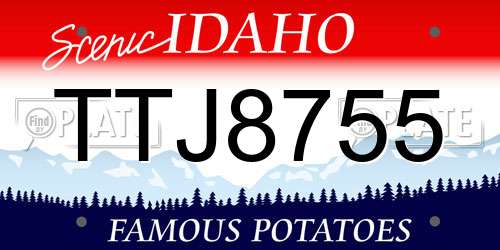 TTJ8755 Idaho License Plate