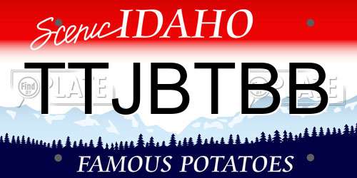 TTJBTBB Idaho License Plate