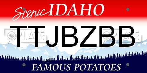 TTJBZBB Idaho License Plate