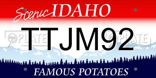TTJM92 Idaho License Plate