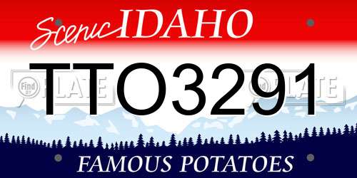 TTO3291 Idaho License Plate