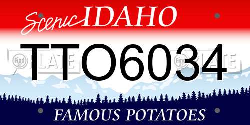 TTO6034 Idaho License Plate