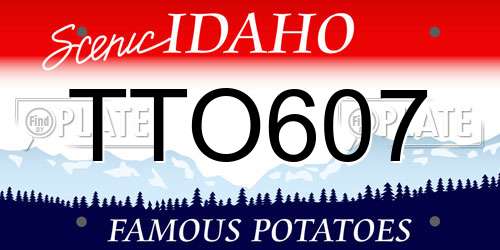 TTO607 Idaho License Plate