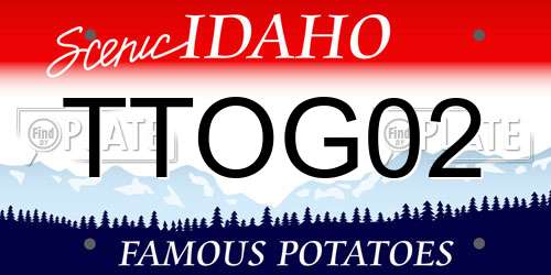 TTOG02 Idaho License Plate