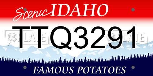 TTQ3291 Idaho License Plate