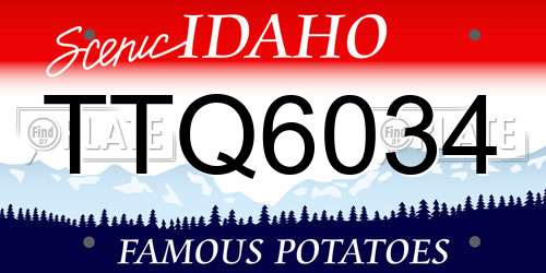 TTQ6034 Idaho License Plate