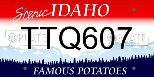 TTQ607 Idaho License Plate