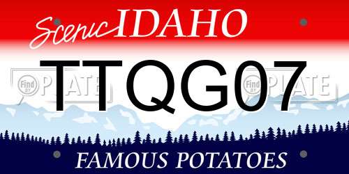 TTQG07 Idaho License Plate