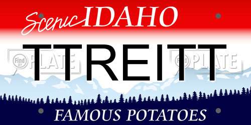 TTREITT Idaho License Plate