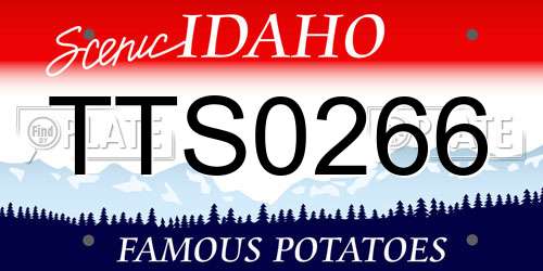 TTS0266 Idaho License Plate