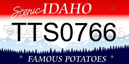 TTS0766 Idaho License Plate