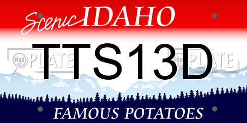 TTS13D Idaho License Plate