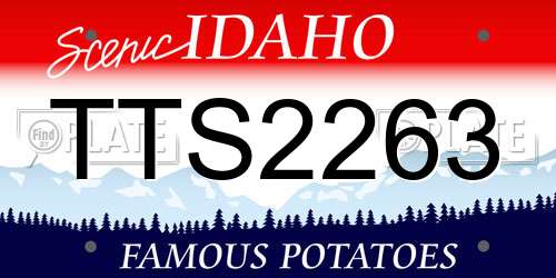 TTS2263 Idaho License Plate