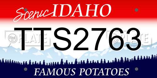 TTS2763 Idaho License Plate
