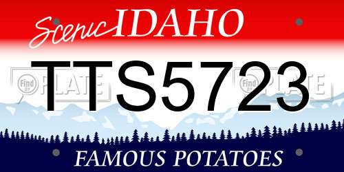 TTS5723 Idaho License Plate