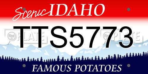 TTS5773 Idaho License Plate