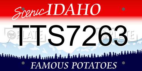 TTS7263 Idaho License Plate