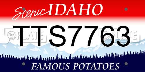 TTS7763 Idaho License Plate
