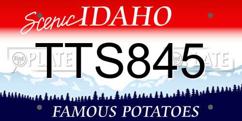 TTS845 Idaho License Plate