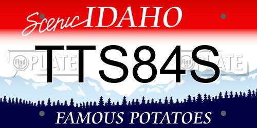 TTS84S Idaho License Plate
