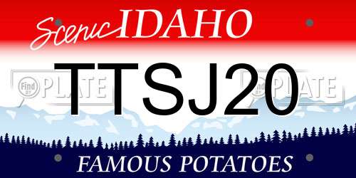 TTSJ20 Idaho License Plate