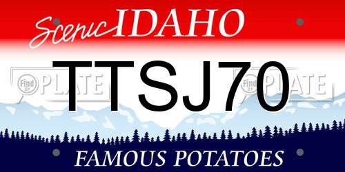 TTSJ70 Idaho License Plate