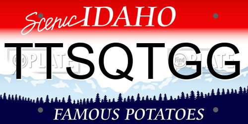 TTSQTGG Idaho License Plate