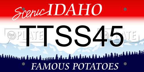 TTSS45 Idaho License Plate