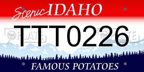 TTT0226 Idaho License Plate