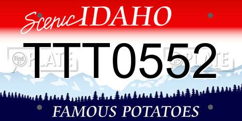 TTT0552 Idaho License Plate