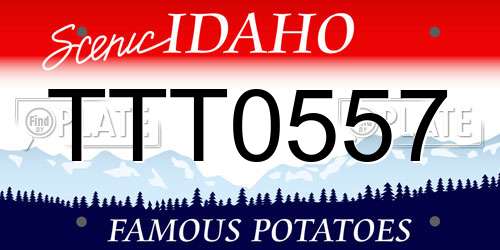 TTT0557 Idaho License Plate