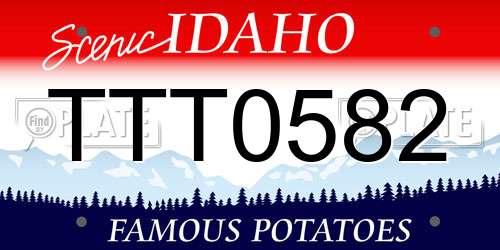 TTT0582 Idaho License Plate