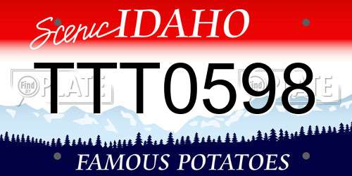 TTT0598 Idaho License Plate