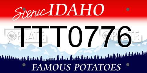 TTT0776 Idaho License Plate