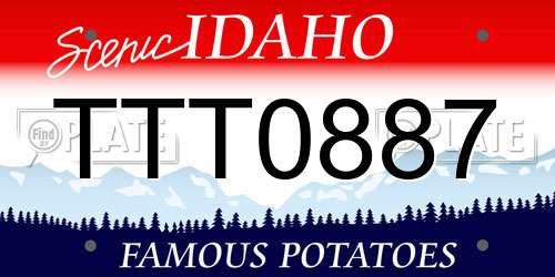 TTT0887 Idaho License Plate