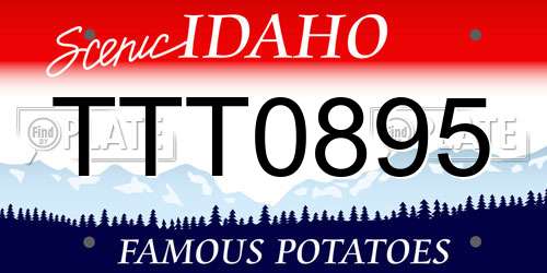 TTT0895 Idaho License Plate