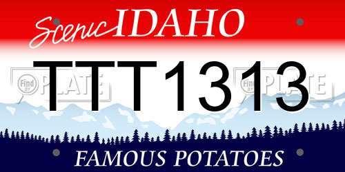 TTT1313 Idaho License Plate