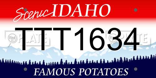 TTT1634 Idaho License Plate