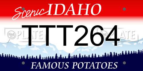 TTT264 Idaho License Plate