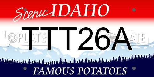 TTT26A Idaho License Plate