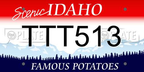 TTT513 Idaho License Plate