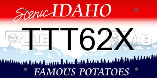 TTT62X Idaho License Plate