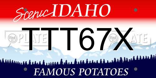 TTT67X Idaho License Plate