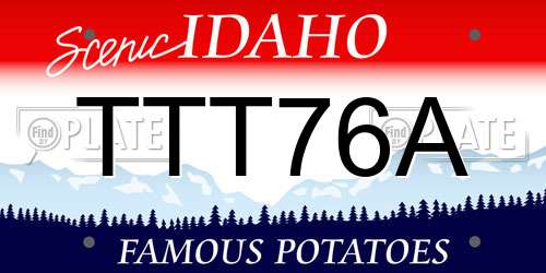 TTT76A Idaho License Plate