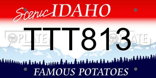 TTT813 Idaho License Plate