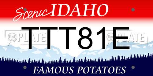 TTT81E Idaho License Plate