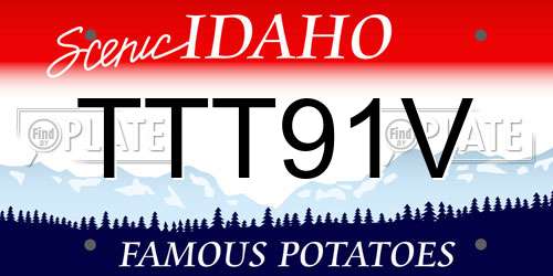 TTT91V Idaho License Plate