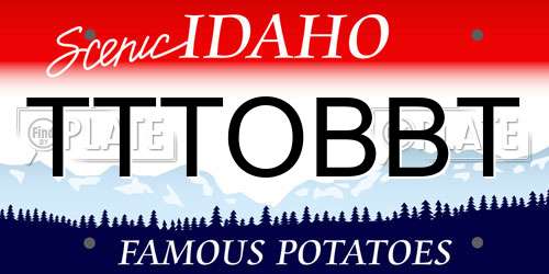 TTTOBBT Idaho License Plate