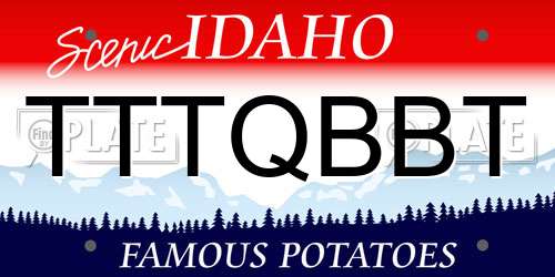 TTTQBBT Idaho License Plate