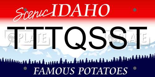 TTTQSST Idaho License Plate